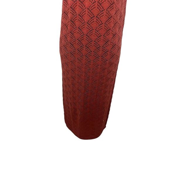 NWT VERO MODA BURNT ORANGE/RED SLEEVES CROCHET KNIT DRESS/COVER UP WOMENS SIZE L - Picture 4 of 8